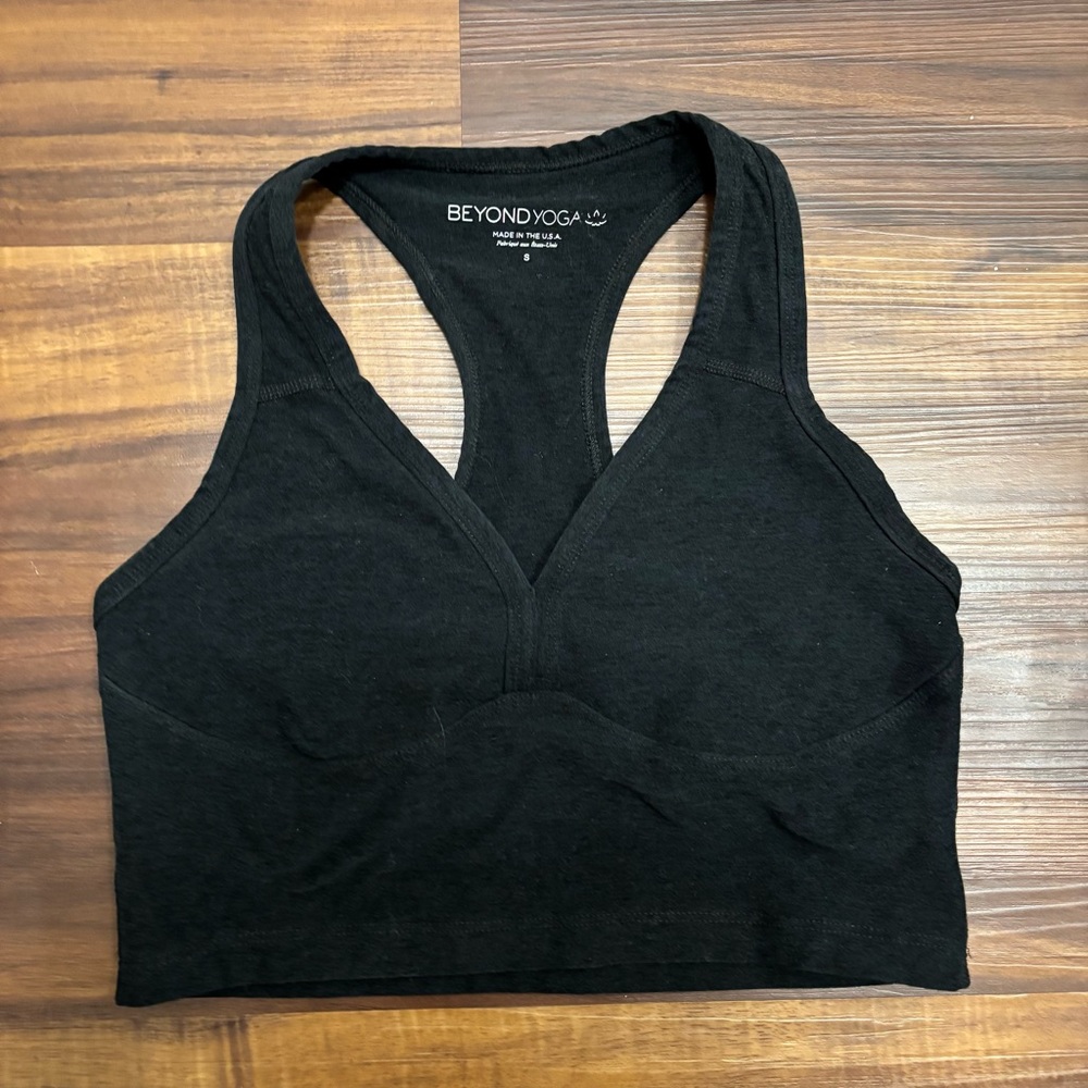 Beyond Yoga Sz Small Black Spacedye Sports Bra Athletic